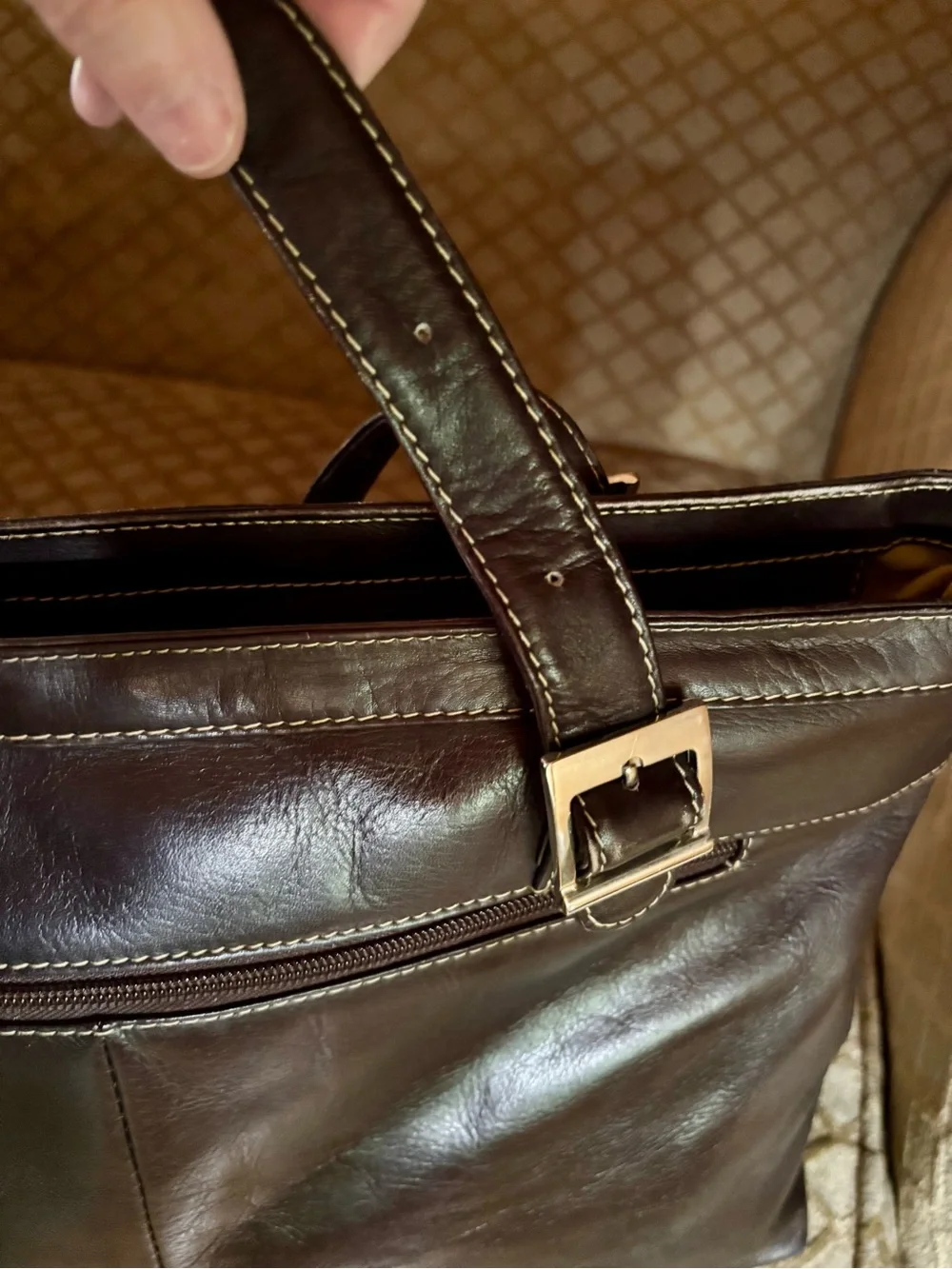 Piel Full Grain Leather Laptop Tote Bag in Brown Business Work Briefcase NWOT